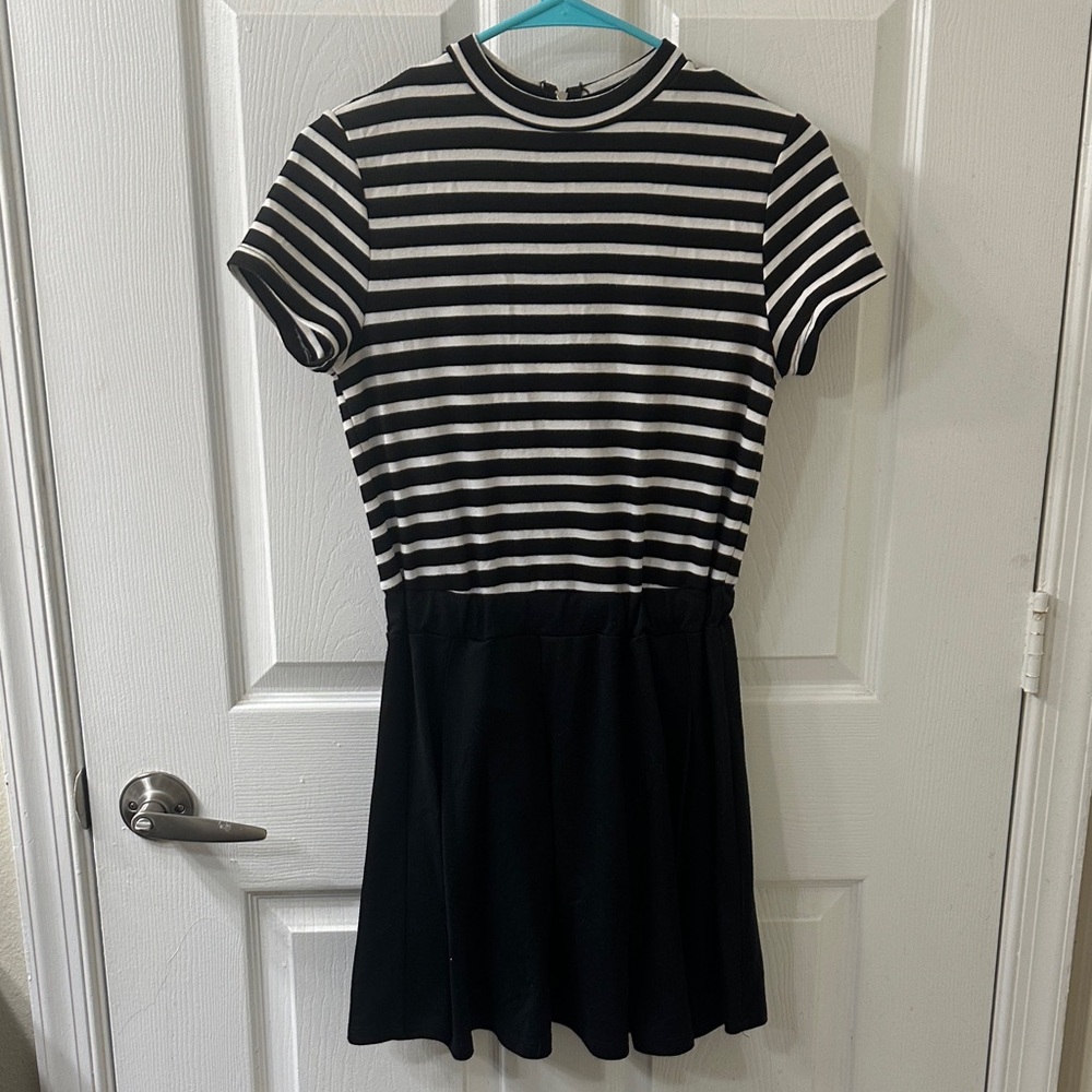 Striped Dress with Black Skirt
